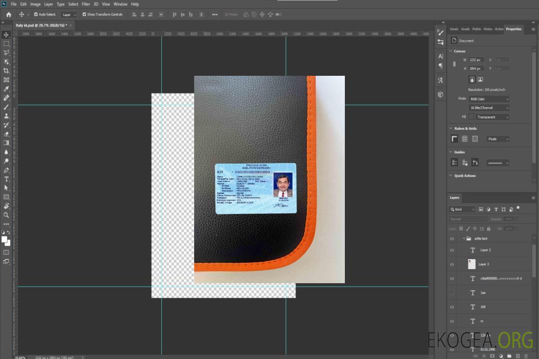 Carte d'identité indonésienne (2016 – présent) photolook AVANT template